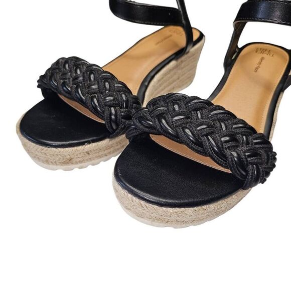 Time and Tru Women's Braided Mid-Heel Wedge Sandals Size 9.5 - Picture 9 of 12